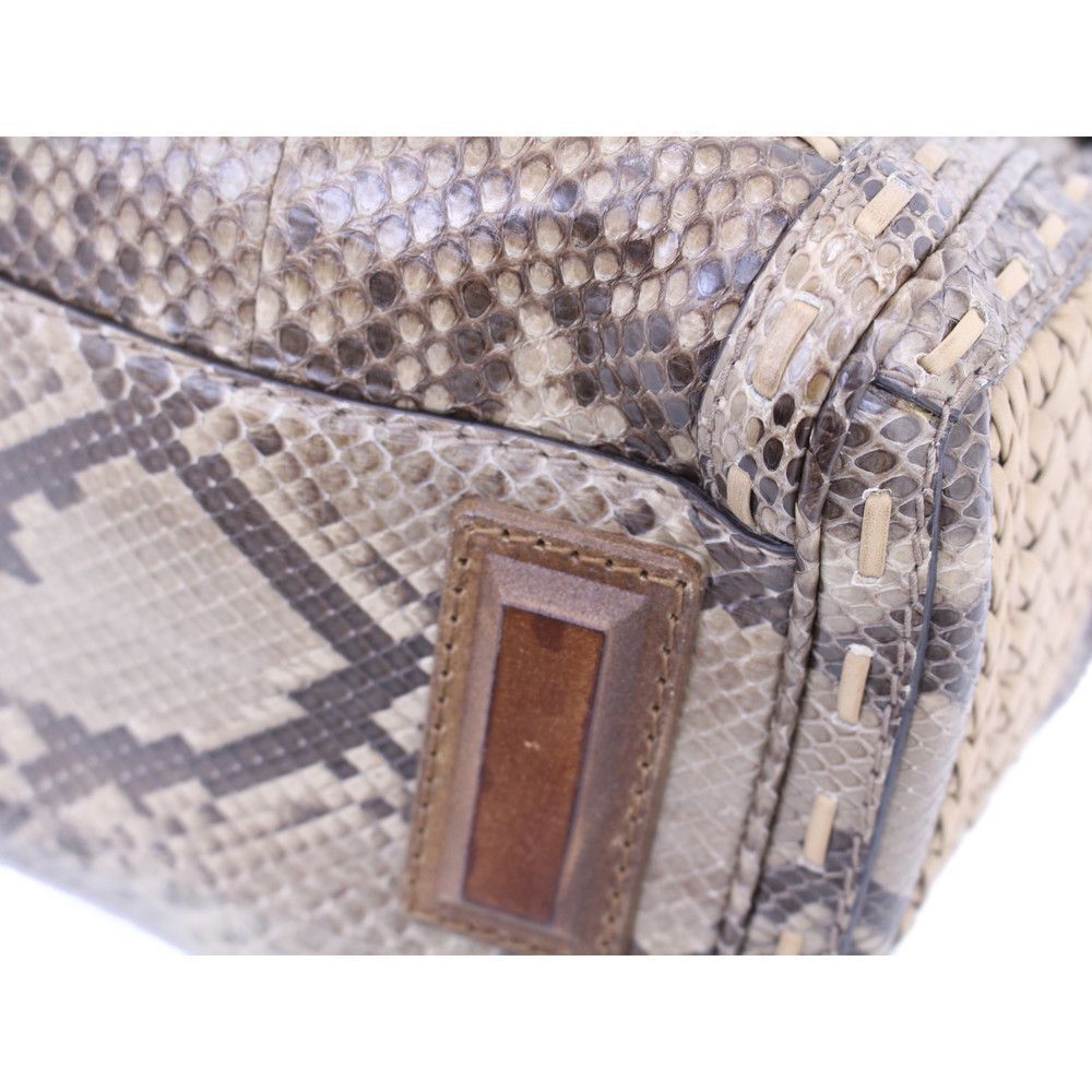 Gucci Handbag Python Beige Brown Leather Cadena W… - image 6